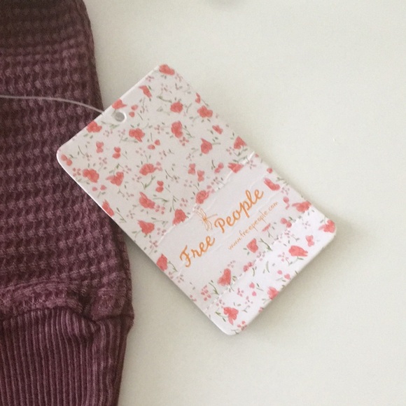 Free People Jolene Mini Dress FP One Babydoll Thermal Oversized Wine - Picture 4 of 15